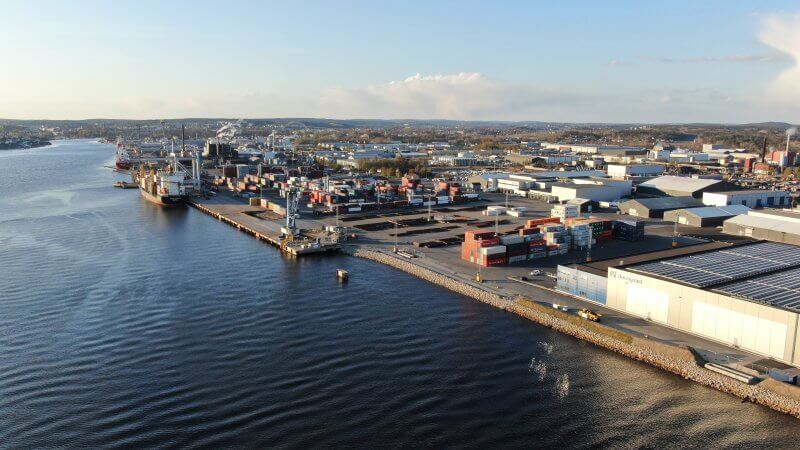 Industrial area at Borg harbor from above